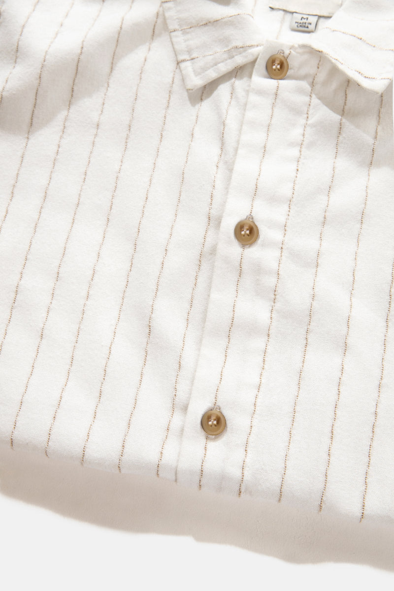 Linen Stripe SS Shirt Natural