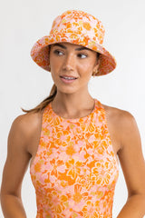 Evangeline Floral Bucket Hat Mandarin