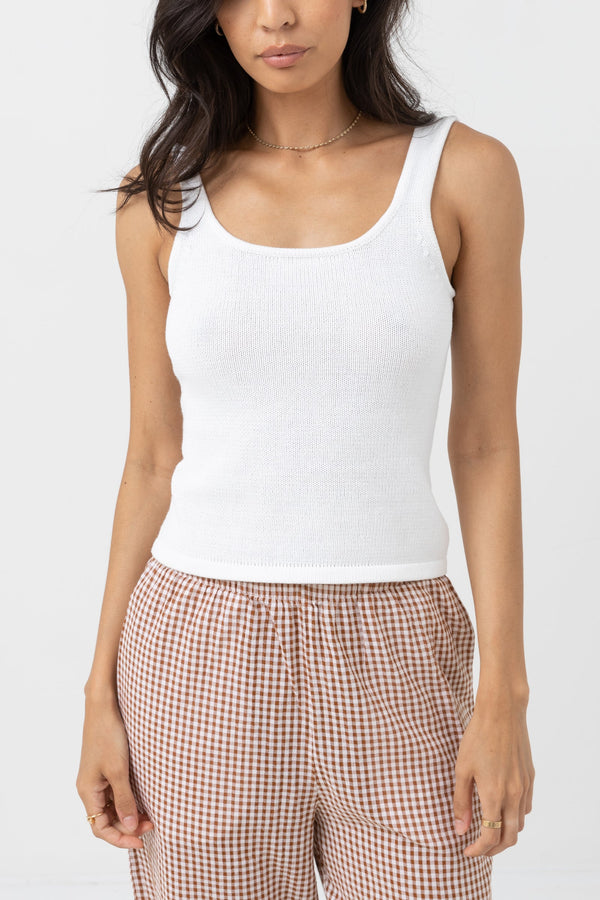 Cove Scoop Neck Tank White
