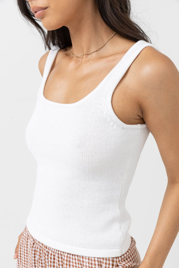 Cove Scoop Neck Tank White