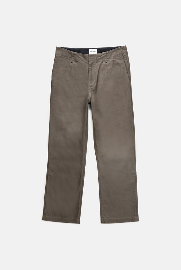 Slub Pleated Chino Pant Graphite