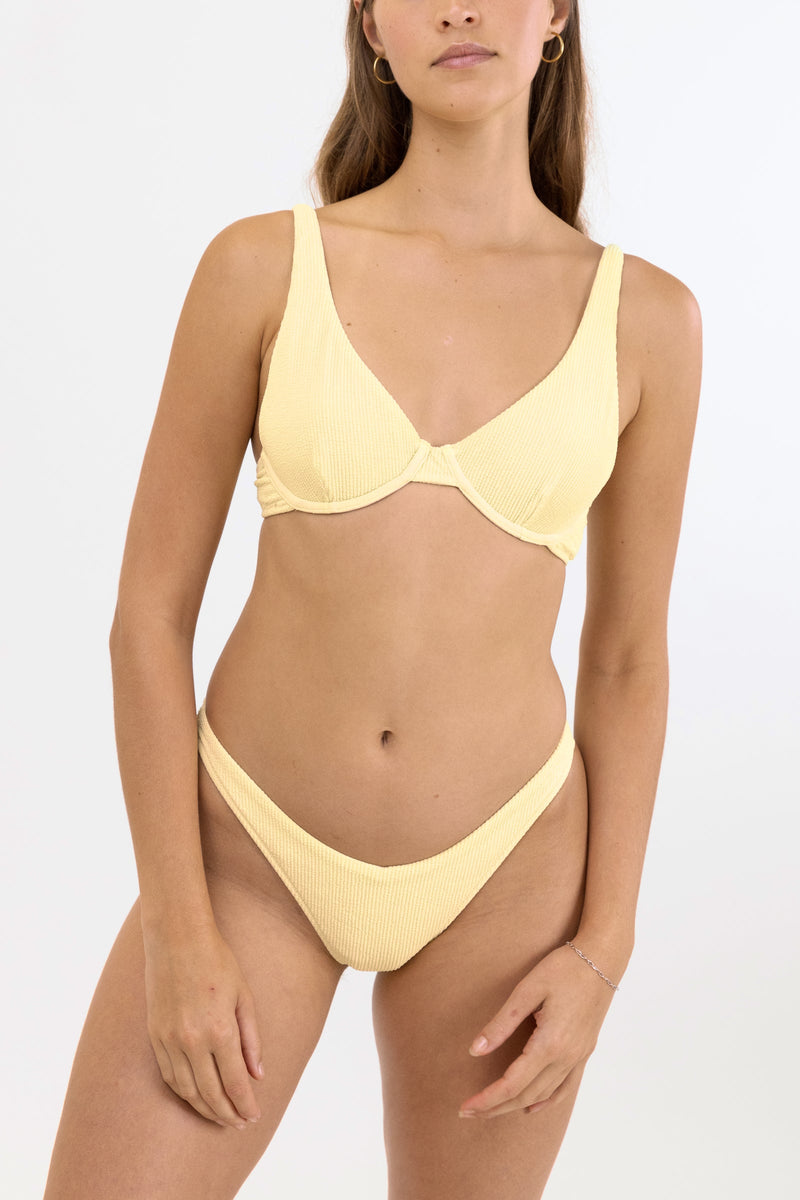 Isla Rib Underwire Top Butter Yellow