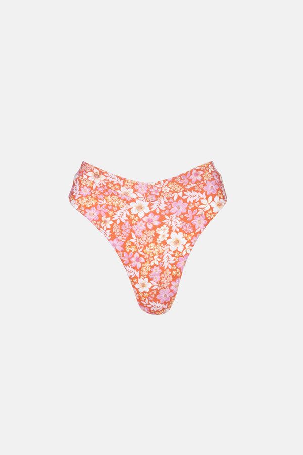 Luna Floral Deep V Hi Waist Pant Red