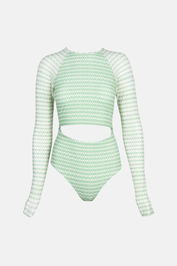 Clearwater Long Sleeve One Piece Sage