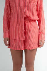 Biarritz Stripe Pajama Short Red