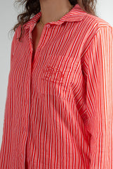 Biarritz Stripe Pajama Shirt Red
