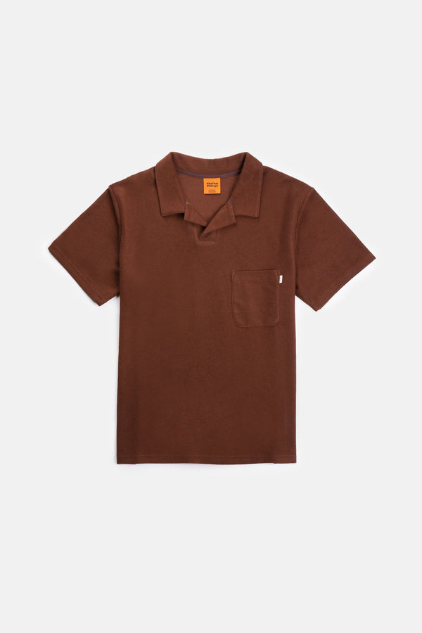 Vintage Terry SS Polo Chocolate