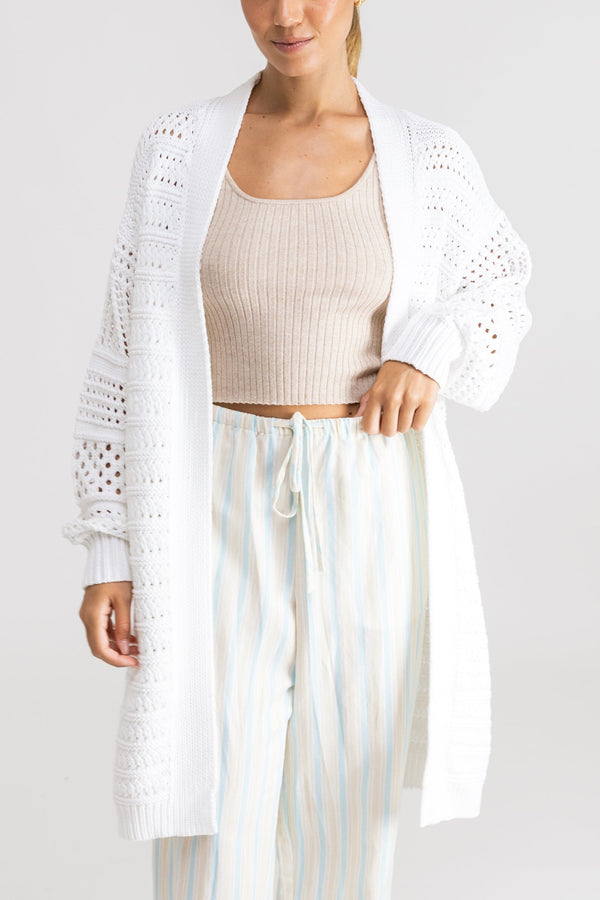 Chunky Knit Cardigan Off White