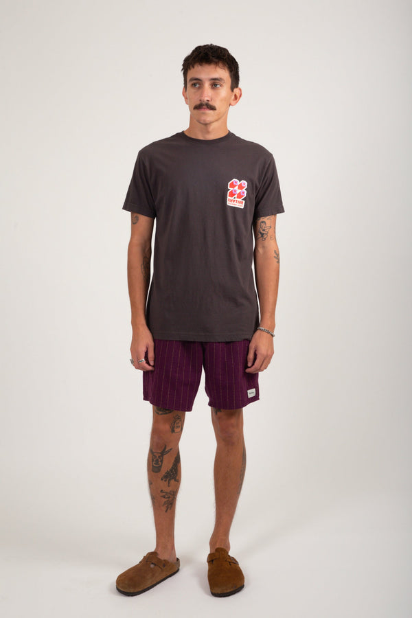 Linen Stripe Jam Purple