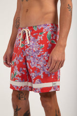 Isle Floral Trim Trunk Red