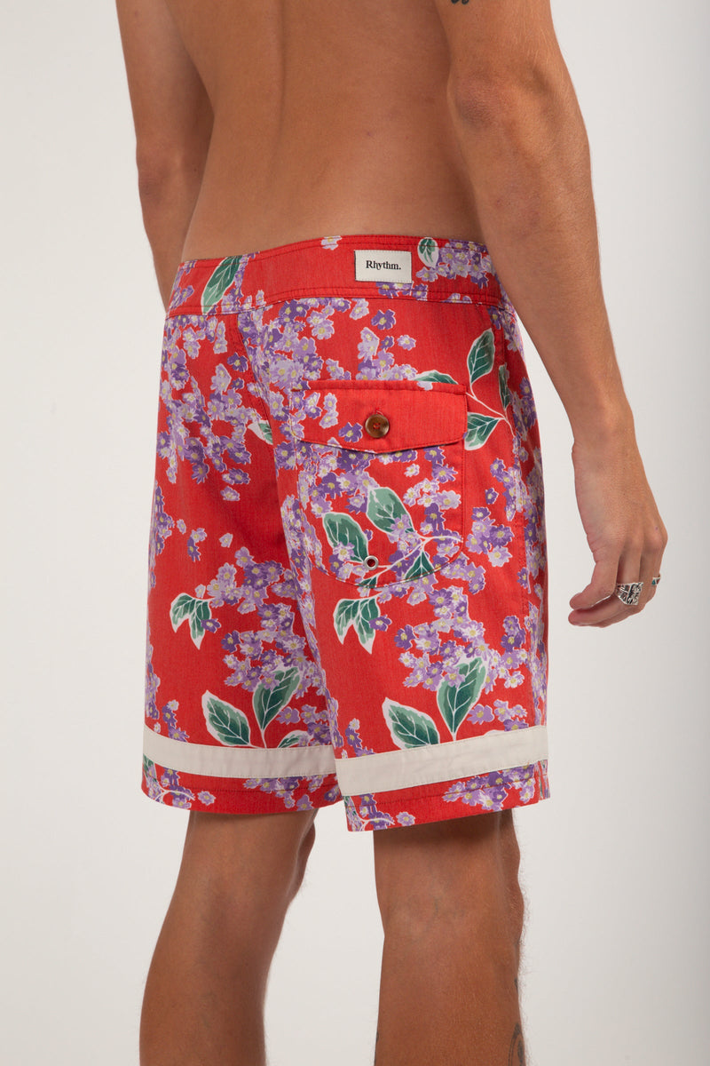 Isle Floral Trim Trunk Red