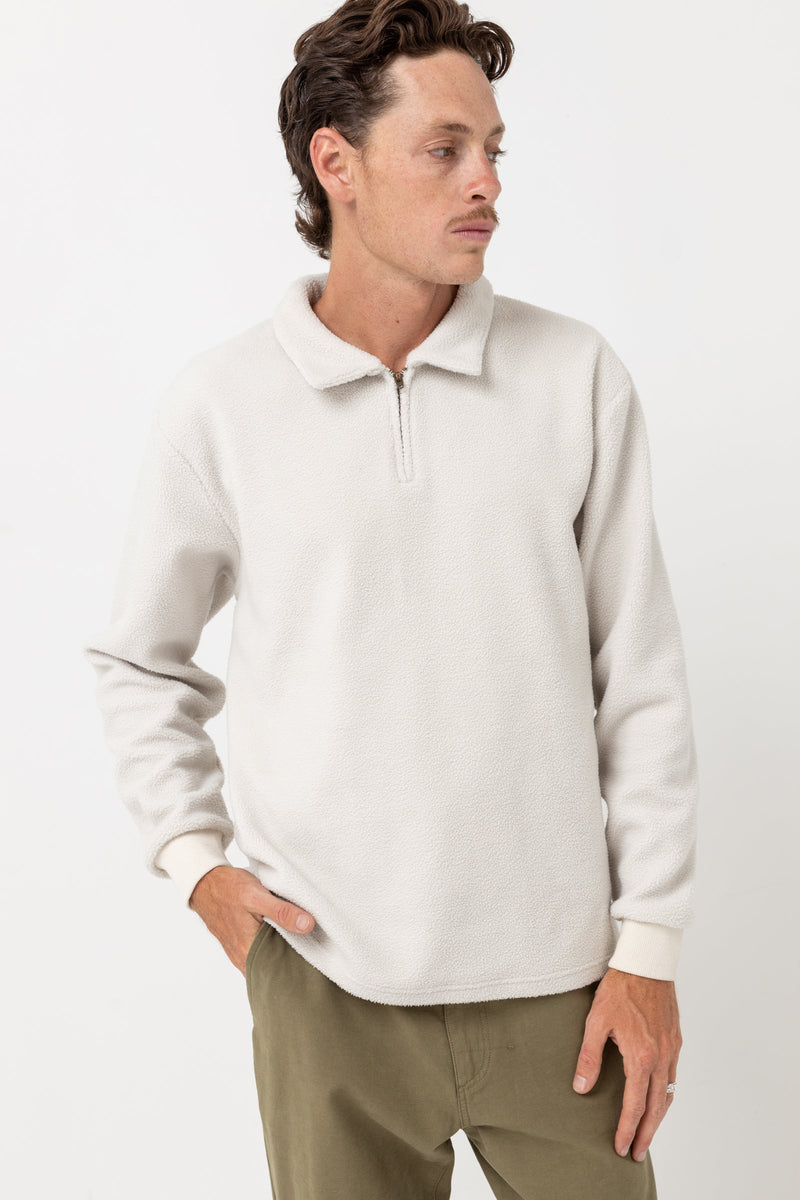 Oskar Quarter Zip Reverse Fleece Natural