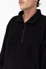 Half Zip Sherpa Pull Over Black
