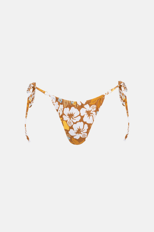 Pacific Floral Gather Tie Side Itsy Pant Golden