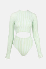 Sunbather Stripe Long Sleeve One Piece Seamist