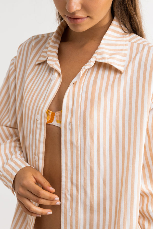 Elmer Stripe Oversized Shirt Nude