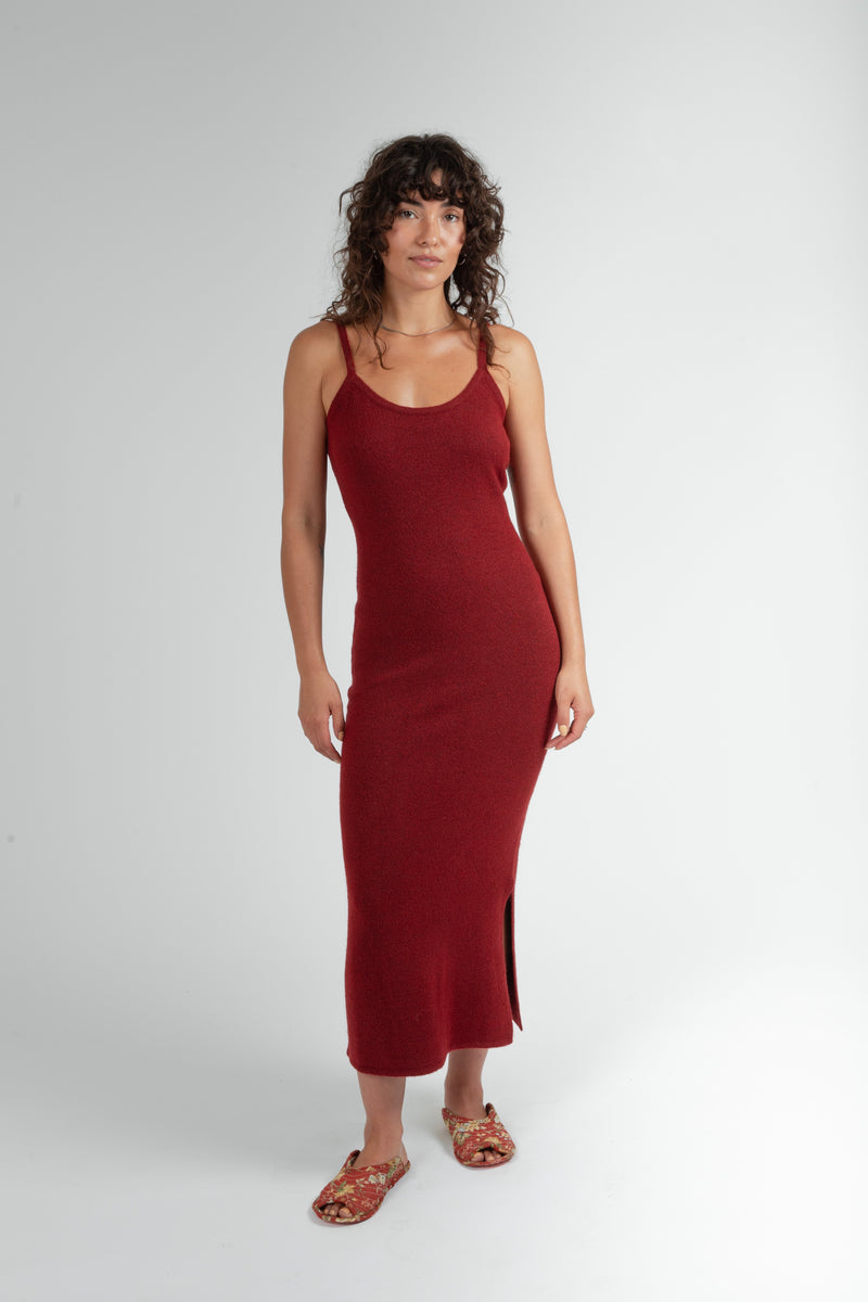 La Rochelle Knit Midi Dress Red