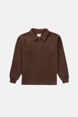 Oskar 1/4 Zip Reverse Fleece Chocolate