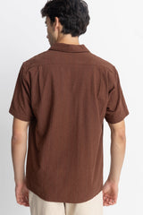 Textured SS Shirt Chocolate